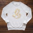 Book Lovers Dragon Fantasy Art Mythical Creatures Yellow Bookworm Chinese Dragon Raglan Sleeve Sweatshirt Heather Mustard