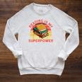 Book Lovers Reading Is My Superpower Avid Readers Bookworms Raglan Sleeve Sweatshirt Heather Mustard