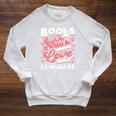 Book Lovers Valentines Day Books Are My Love Language Raglan Sleeve Sweatshirt Heather Mustard
