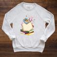 Book Lovers Wildflowers Books Reading Cute Floral Readers Raglan Sleeve Sweatshirt Heather Mustard