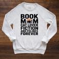 Book Mom Cat Lover Fiction And Felines Forever Raglan Sleeve Sweatshirt Heather Mustard