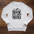 Book Nerd Books Reading Bookworm Bibliophile Raglan Sleeve Sweatshirt Heather Mustard