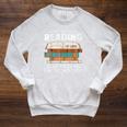 Book Nerd Librarian Bibliophile Library Reading Raglan Sleeve Sweatshirt Heather Mustard