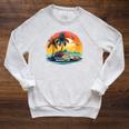 Book Paradise Tropical Island Beach Ocean Summer Reading Raglan Sleeve Sweatshirt Heather Mustard