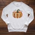 Book Pumpkin Autumn Halloween Literary Readers Raglan Sleeve Sweatshirt Heather Mustard