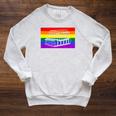 Book Read Literary Gay Pride Flag Rainbow LGBTQ Queer Raglan Sleeve Sweatshirt Heather Mustard
