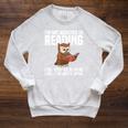 Book Reader Art For Men Women Bookish Book Nerd Lover Raglan Sleeve Sweatshirt Heather Mustard