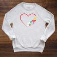 Book Reading Books Heart Raglan Sleeve Sweatshirt Heather Mustard