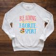 Book Reading Reading Is My Favorite Sport Raglan Baseball Tee Raglan Sleeve Sweatshirt Heather Mustard