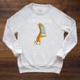 Book Reading Giraffe I Love My Library Raglan Sleeve Sweatshirt Heather Mustard