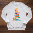 Book Reading Kangaroo Tea Coffee Kawaii Bookworm Raglan Sleeve Sweatshirt Heather Mustard