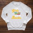 Book Reading For Library Roman Literature Library T-Shirt Raglan Sleeve Sweatshirt Heather Mustard
