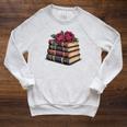 Book Roses SMUT Romance Book Raglan Sleeve Sweatshirt Heather Mustard