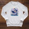 Bookish Skeleton Reading In Wildflowers Book Lover Bookworm Raglan Sleeve Sweatshirt Heather Mustard
