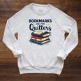 Bookmarks Are For Quitters Reading Quote Book Lover Raglan Sleeve Sweatshirt Heather Mustard