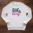 Books And Bling Raglan Sleeve Sweatshirt Heather Mustard