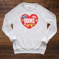 Books Book Reader Bookworm Teacher Valentine's Day Raglan Sleeve Sweatshirt Heather Mustard