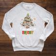 Books Make You Bright Books Christmas Tree Merry Xmas Raglan Sleeve Sweatshirt Heather Mustard