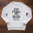 Books Coffee Dogs Social Justice Literature Student Cute Raglan Sleeve Sweatshirt Heather Mustard