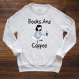 Books And Coffee Girl Raglan Sleeve Sweatshirt Heather Mustard