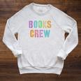 BOOKS CREW Hello Reader Ready Back To School Raglan Sleeve Sweatshirt Heather Mustard