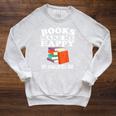 Books Make Me Happy Humans Make My Head Hurt Raglan Sleeve Sweatshirt Heather Mustard