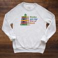 Books Are My Pot Of Gold St Patricks Day Bookworm Reader Raglan Sleeve Sweatshirt Heather Mustard