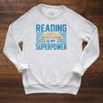 Books Reading My SuperPower Great Idea Art Literature Premium Raglan Sleeve Sweatshirt Heather Mustard