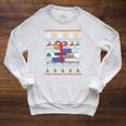 Books Reading Ugly Christmas Book Lover Raglan Sleeve Sweatshirt Heather Mustard