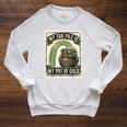 Books My TBR Pile Is My Pot Of Gold Rainbow Bookish Irish Raglan Sleeve Sweatshirt Heather Mustard