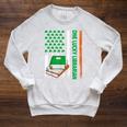 Books US American Flag One Lucky Librarian St Patrick's Day For Women Kids Men Raglan Sleeve Sweatshirt Heather Mustard
