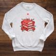 Books Are My Valentine Book Lover Heart Matching Party Raglan Sleeve Sweatshirt Heather Mustard