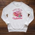 Books Are My Valentine Coquette Bow Bookworm Pink Books Raglan Sleeve Sweatshirt Heather Mustard