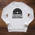 Bookworm Extrovert Fun Book Lovers Reading Raglan Sleeve Sweatshirt Heather Mustard