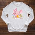 Bookworm Readolot Mexican Salamander Book Reading Axolotl Raglan Sleeve Sweatshirt Heather Mustard