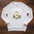 Booooks Ghost Read Books Halloween Raglan Sleeve Sweatshirt Heather Mustard