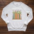 Bruh Its A Good Day To Read A Book Floral Bookshelf Raglan Sleeve Sweatshirt Heather Mustard