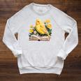 Canary Bird Floral Book Yellow Bird Reading Bookish Teacher Raglan Sleeve Sweatshirt Heather Mustard Canary Bird Floral Book Yellow Bird Reading Bookish Teacher Raglan Sleeve Sweatshirt Heather Mustard