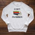 I Can't I'm Booked Book Lover Reading Club Librarianfunny Raglan Sleeve Sweatshirt Heather Mustard I Can't I'm Booked Book Lover Reading Club Librarianfunny Raglan Sleeve Sweatshirt Heather Mustard