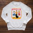 Caring For Your Evil Cat Retro Dark Humor Book Cover Raglan Sleeve Sweatshirt Heather Mustard