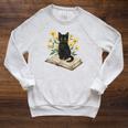 Cat On Book Flowers Cute Kitten Kitty Women Girls Kids Raglan Sleeve Sweatshirt Heather Mustard Cat On Book Flowers Cute Kitten Kitty Women Girls Kids Raglan Sleeve Sweatshirt Heather Mustard