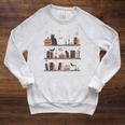 Cat Book Lover Halloween Cute Spooky Reading Premium Tri-Blend Raglan Sleeve Sweatshirt Heather Mustard Cat Book Lover Halloween Cute Spooky Reading Premium Tri-Blend Raglan Sleeve Sweatshirt Heather Mustard