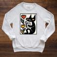 Cat Reading Book Folk Art Cozy Illustration Raglan Sleeve Sweatshirt Heather Mustard Cat Reading Book Folk Art Cozy Illustration Raglan Sleeve Sweatshirt Heather Mustard