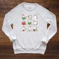 Cat Reading Book Funny Christmas Cat Book Lover Librarian Men Women Kids Raglan Sleeve Sweatshirt Heather Mustard