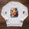 Cat Reading A Book Men Women Kids Raglan Sleeve Sweatshirt Heather Mustard Cat Reading A Book Men Women Kids Raglan Sleeve Sweatshirt Heather Mustard