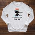 Cat What ShirtCat & Books ShirtI Closed My Book To Be Here Raglan Sleeve Sweatshirt Heather Mustard