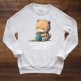 Cats And Books Purrfection Book Lover Book Nerd Librarian Raglan Sleeve Sweatshirt Heather Mustard