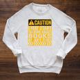 Caution I May Start Talking About Books Raglan Sleeve Sweatshirt Heather Mustard