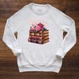 Chapter 67 Floral Book Stack Raglan Sleeve Sweatshirt Heather Mustard