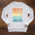 Coffee Books Dogs Social Justice Tee Raglan Sleeve Sweatshirt Heather Mustard